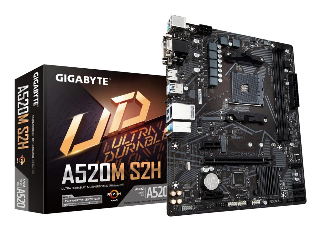 Emaplaat|GIGABYTE|AMD A520|SAM4|Micro-ATX|Memory DDR4|Memory slots 2|2x&...