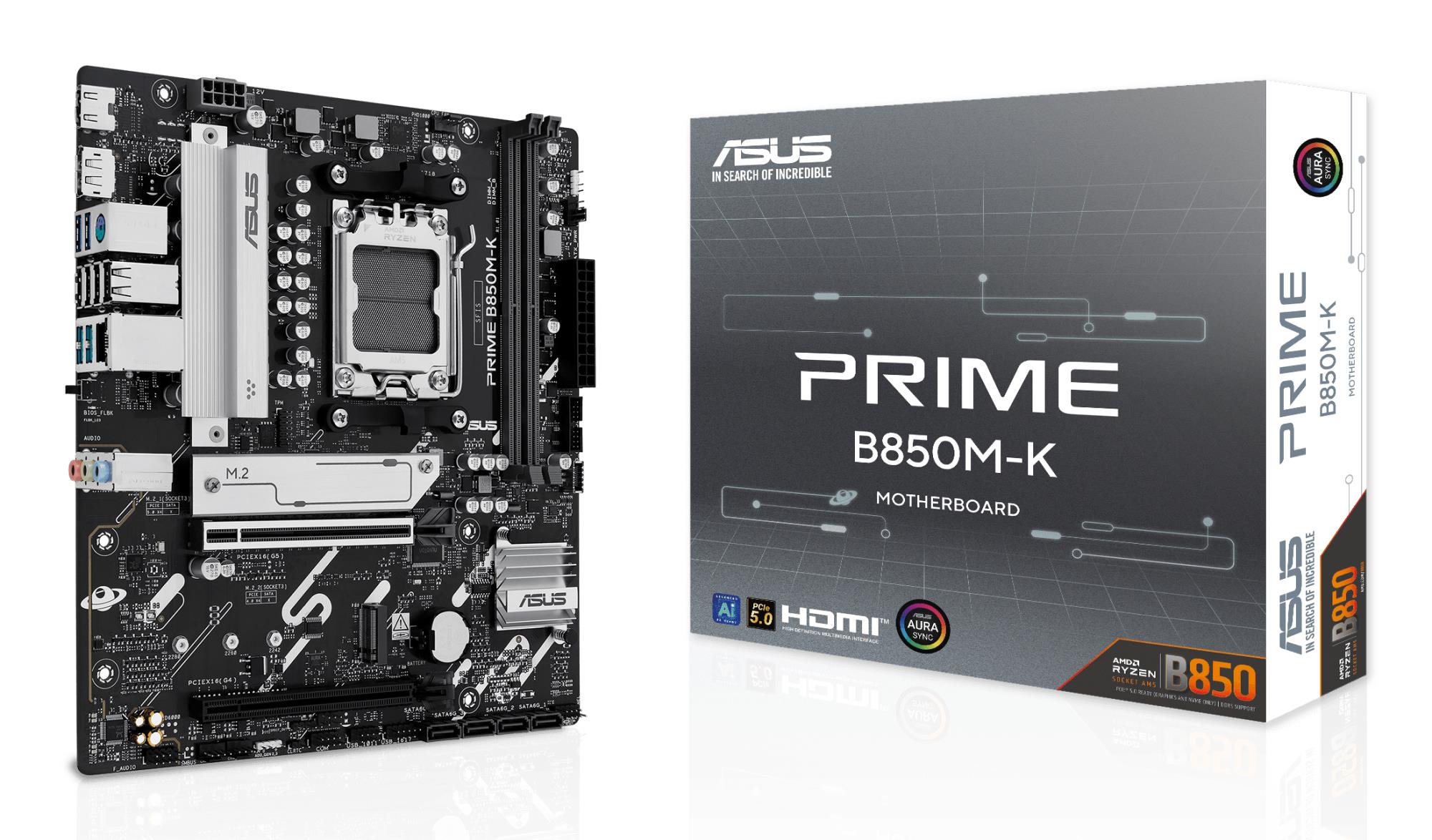 Emaplaat|ASUS|AMD B850|SAM5|Micro-ATX|Memory DDR5|Memory slots 2|1xPCI-&...