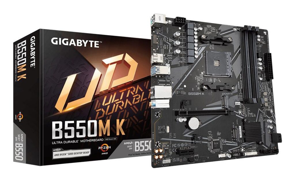 Emaplaat|GIGABYTE|AMD B550|SAM4|Micro-ATX|Memory DDR4|Memory slots 4|1x&...