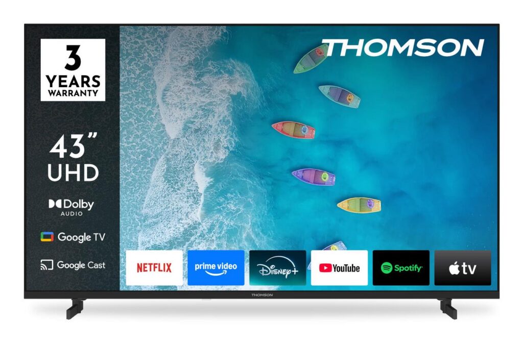 Televiisor|THOMSON|43 “|4K Ultra HD|3840 x 2160 pixels|Flat|16:9|L...