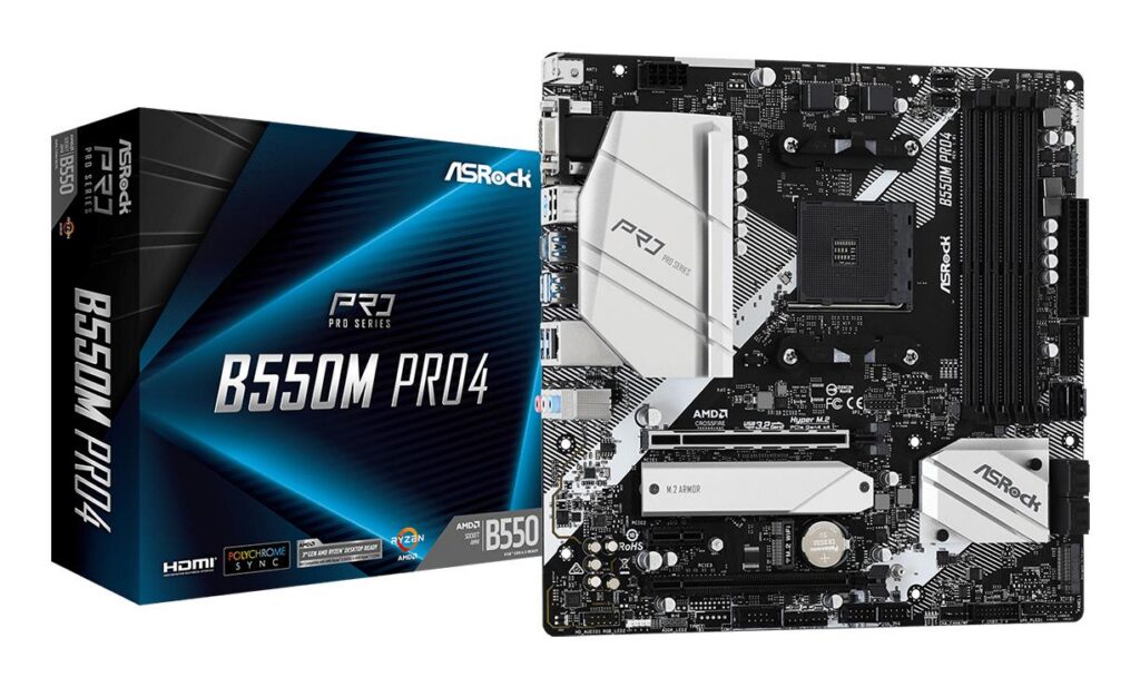 Emaplaat|ASROCK|AMD B550|SAM4|MicroATX|1xPCI-Express 3.0 1x|1xPCI-Expre&...