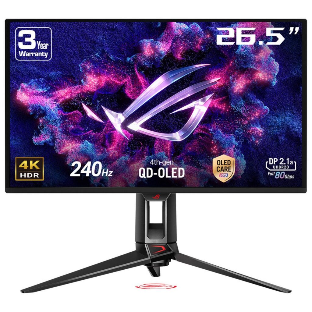 Monitor|ASUS|26.5 “|3840 x 2160 pixels|4K Ultra HD|Native aspect ratio 16:9|QD-OLED|Flat|90LM0B30-B01971