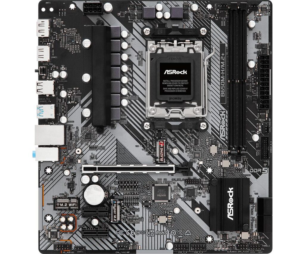 Emaplaat|ASROCK|AMD B650|SAM5|Micro-ATX|Memory DDR5|Memory slots 2|1xPC&...