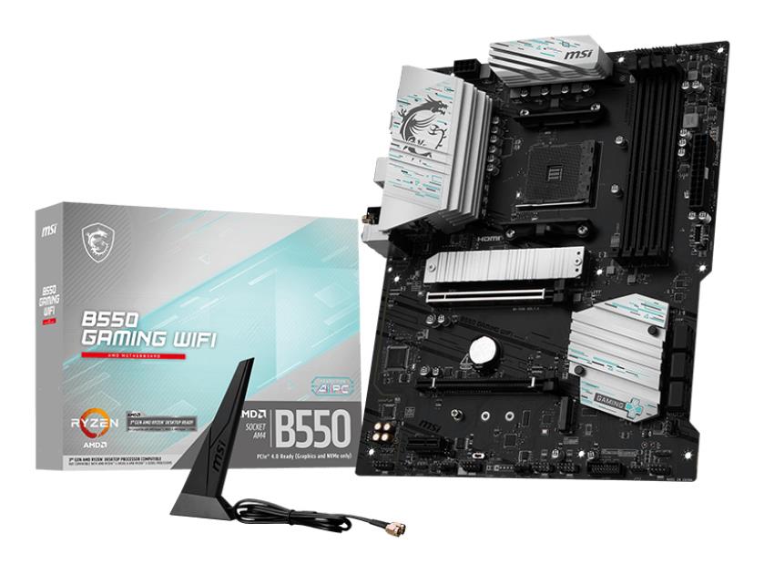 Emaplaat|MSI|AMD B550|Socket AM4|ATX|RAM DDR4-SDRAM|4xSlots|Wi-Fi Yes|B&...