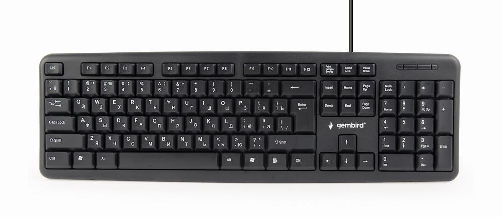 Klaviatuur STANDART USB RUS/BLACK KB-U-103-RU GEMBIRD
