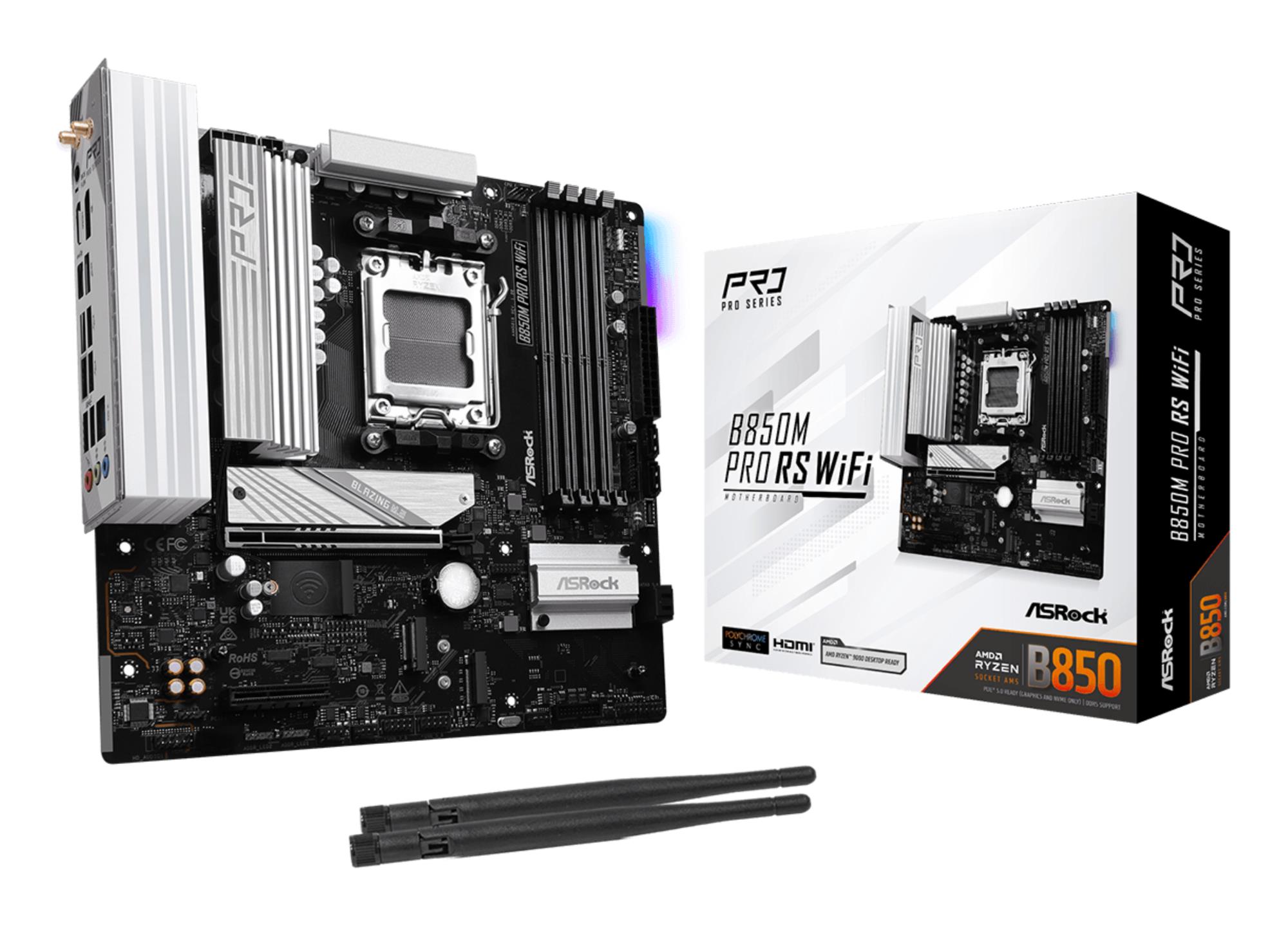 Emaplaat|ASROCK|AMD B850|SAM5|Micro-ATX|Memory DDR5|Memory slots 4|1xPC&...