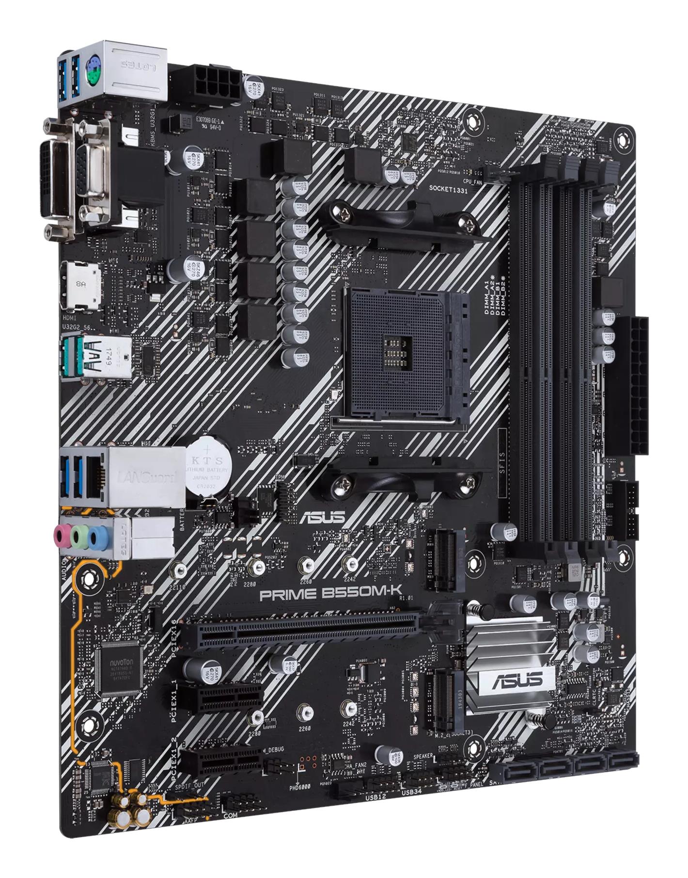 Emaplaat|ASUS|AMD B550|SAM4|MicroATX|2xPCI-Express 3.0 1x|2xM.2|1xPCI-E&...