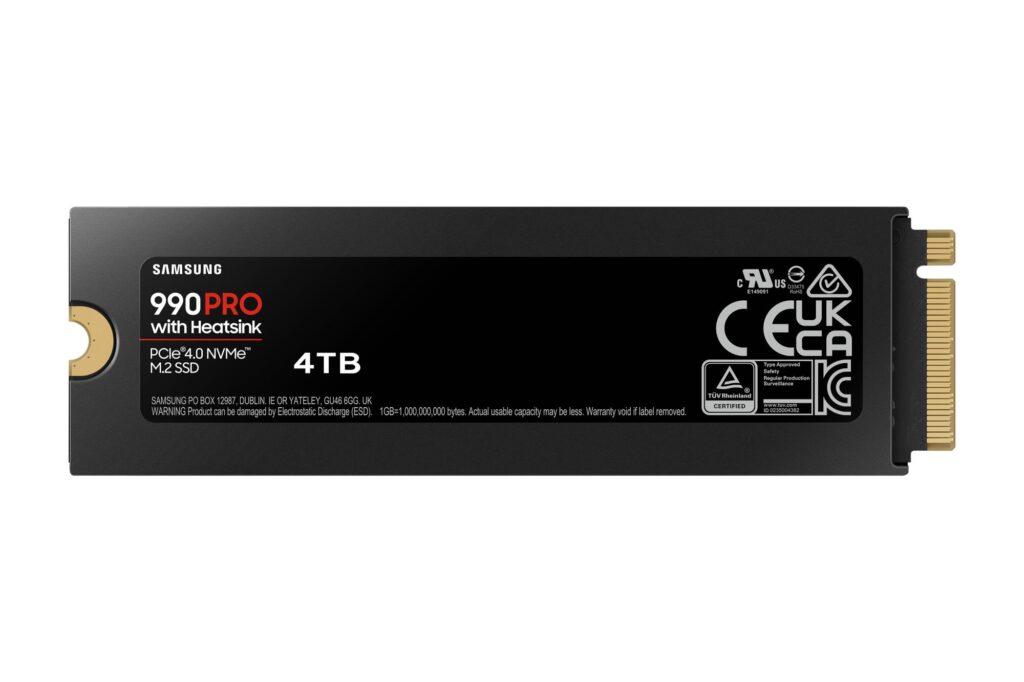 SSD|SAMSUNG|990 PRO with Heatsink|4TB|M.2|PCIe Gen4|NVMe|TLC|Write speed...