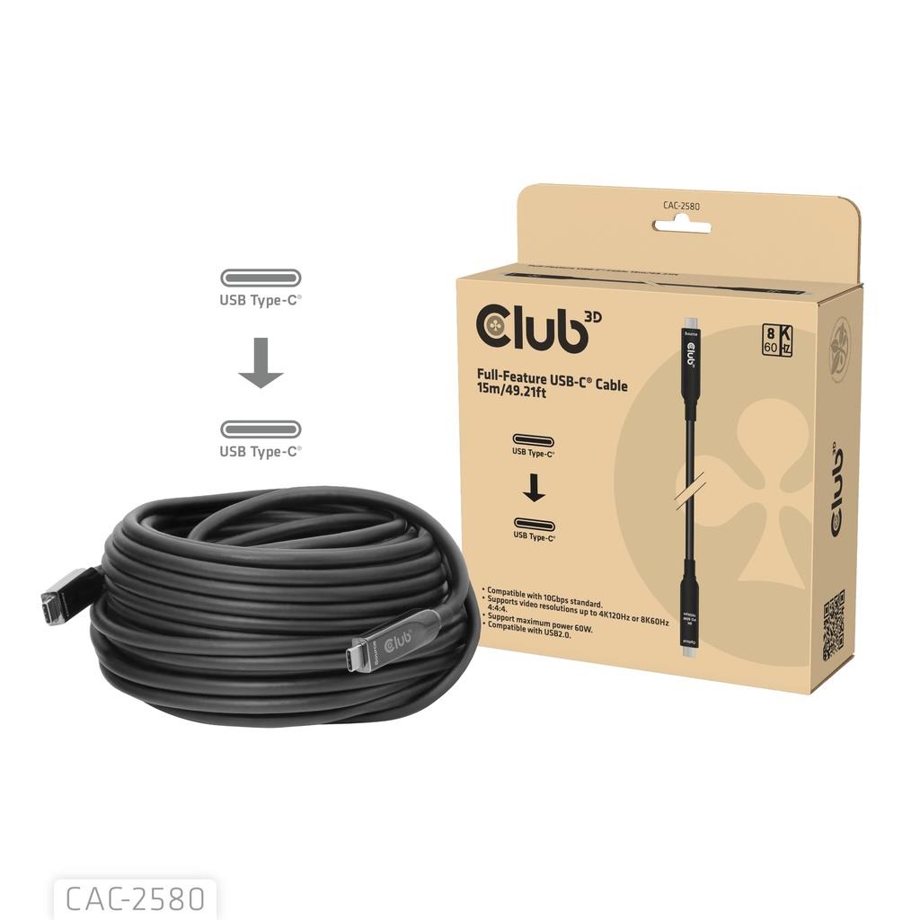 KAABEL USB-C 15M/M/M CAC-2580 CLUB3D