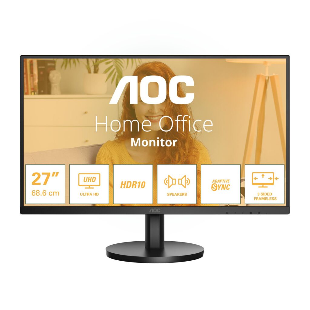 LCD Monitor|AOC|27 “|3840 x 2160 pixels|4K Ultra HD|Native aspect ...