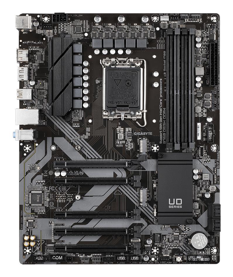 Emaplaat|GIGABYTE|Intel B760 Express|LGA1700|ATX|Memory DDR4|Memory slo&...
