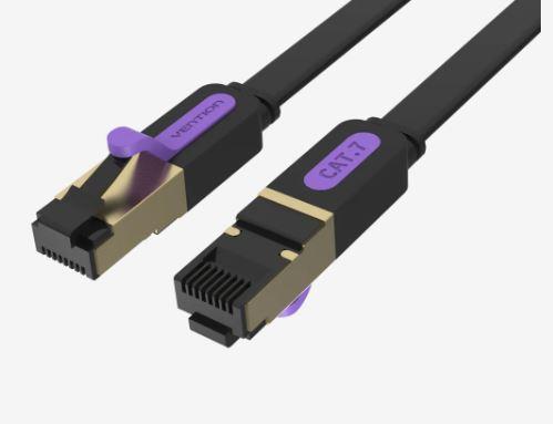 PATCH KAABEL CAT.7 FLAT/10M BLACK ICABL VENTION