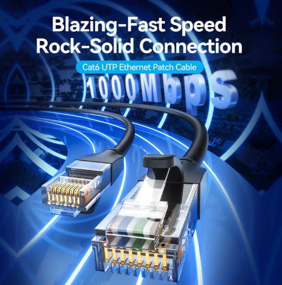 PATCH CABLE CAT.6 UTP/1.5M BLACK IBEBG VENTION