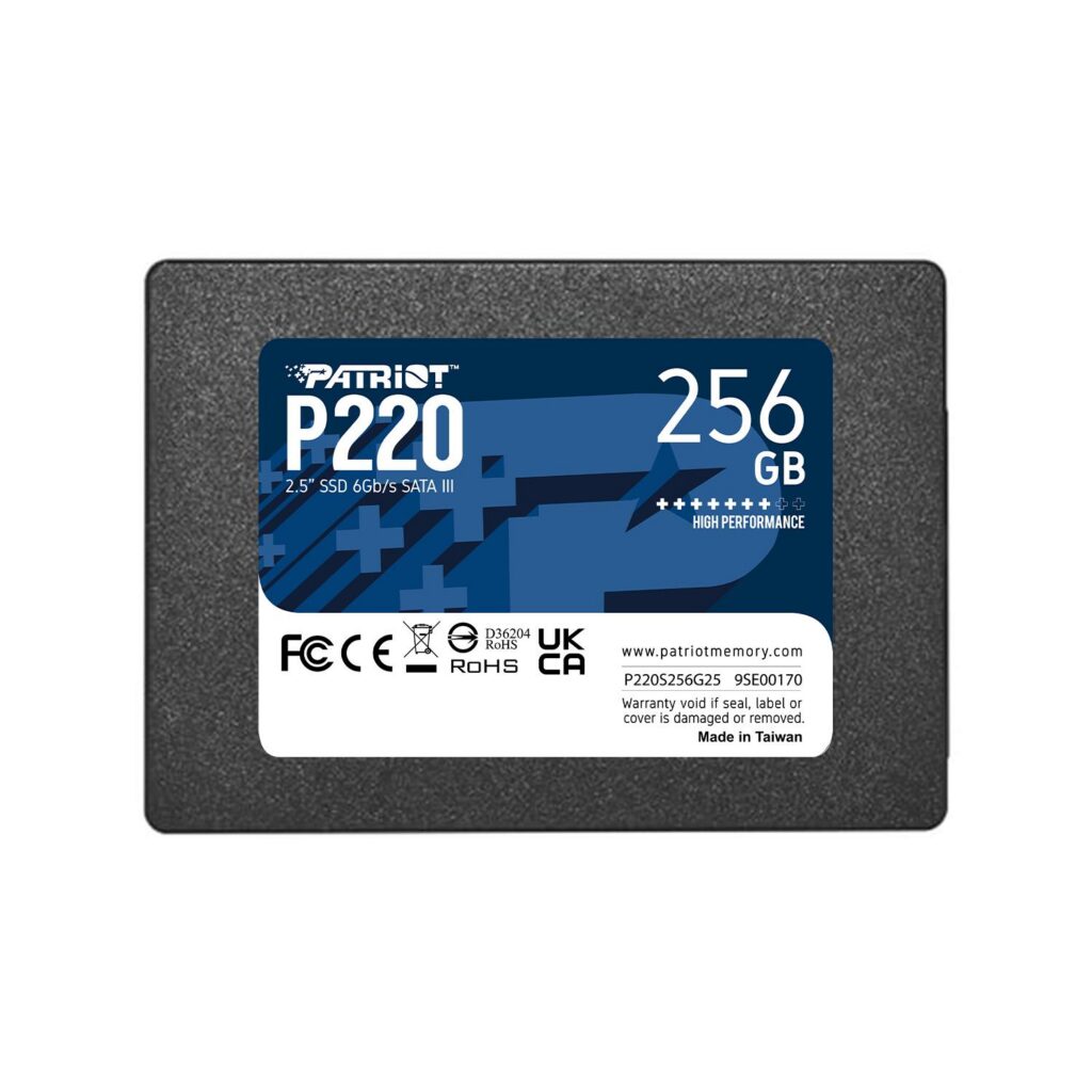SSD|PATRIOT|P220|256GB|SATA|Write speed 490 MBytes/sec|Read speed 550 MB...