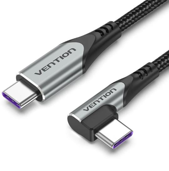 KAABEL USB-C TO USB-C R.ANGLE/1M GRAY TAKHF VENTION