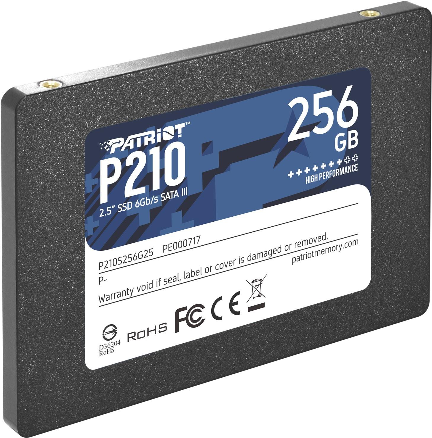 SSD|PATRIOT|P210|256GB|Write speed 400 MBytes/sec|Read speed 500 MBytes/...