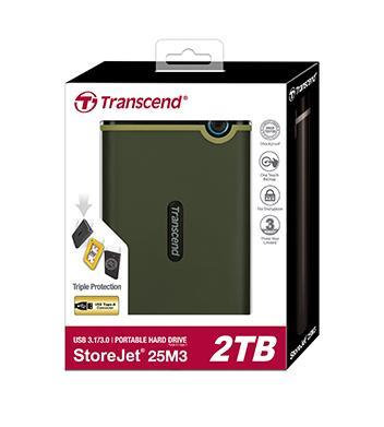 Väline HDD|TRANSCEND|StoreJet|1TB|USB 3.1|Colour Green|TS1TSJ25M3G
