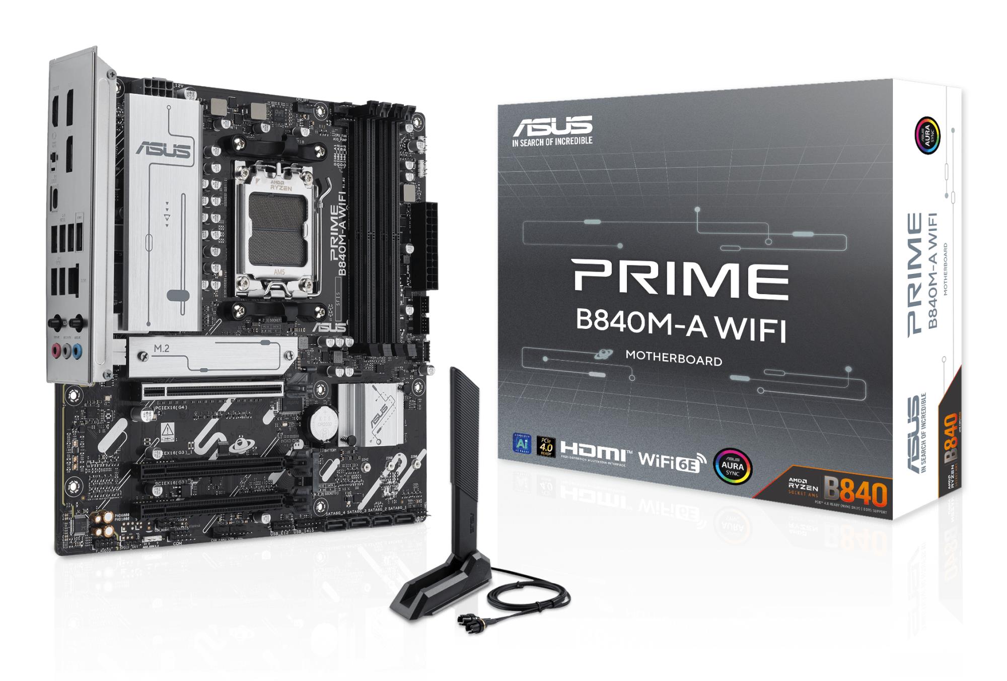 Emaplaat|ASUS|AMD B840|SAM5|Micro-ATX|Memory DDR5|Memory slots 4|2xPCI-&...